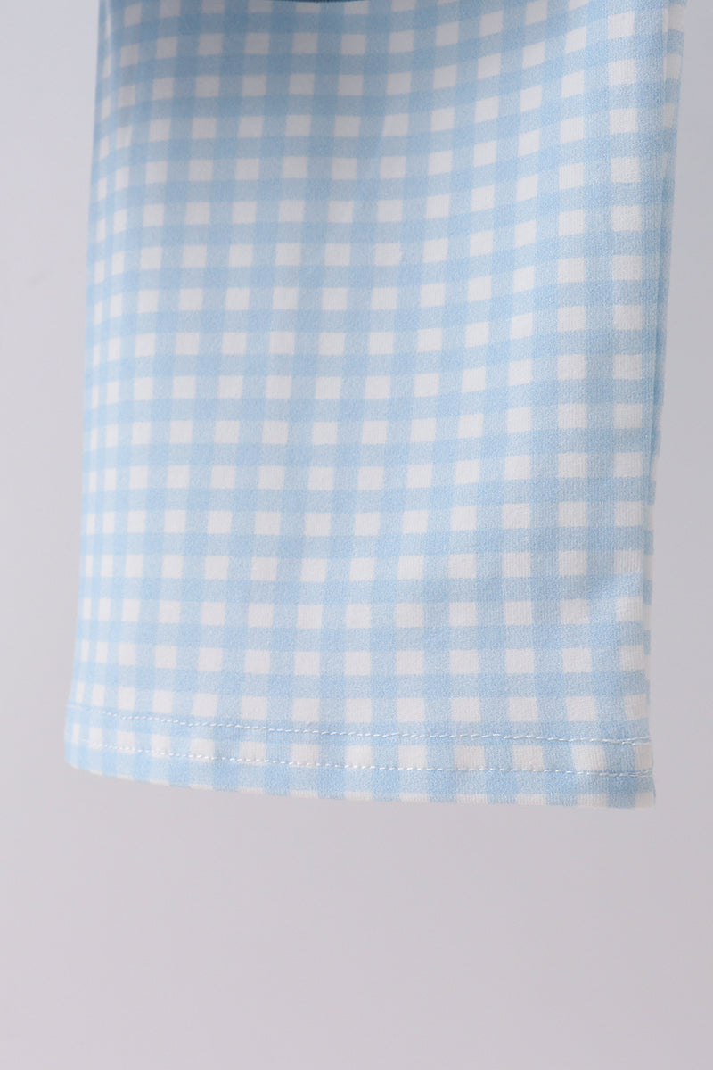 Blue Pumpkin Smocked Gingham Pants Set