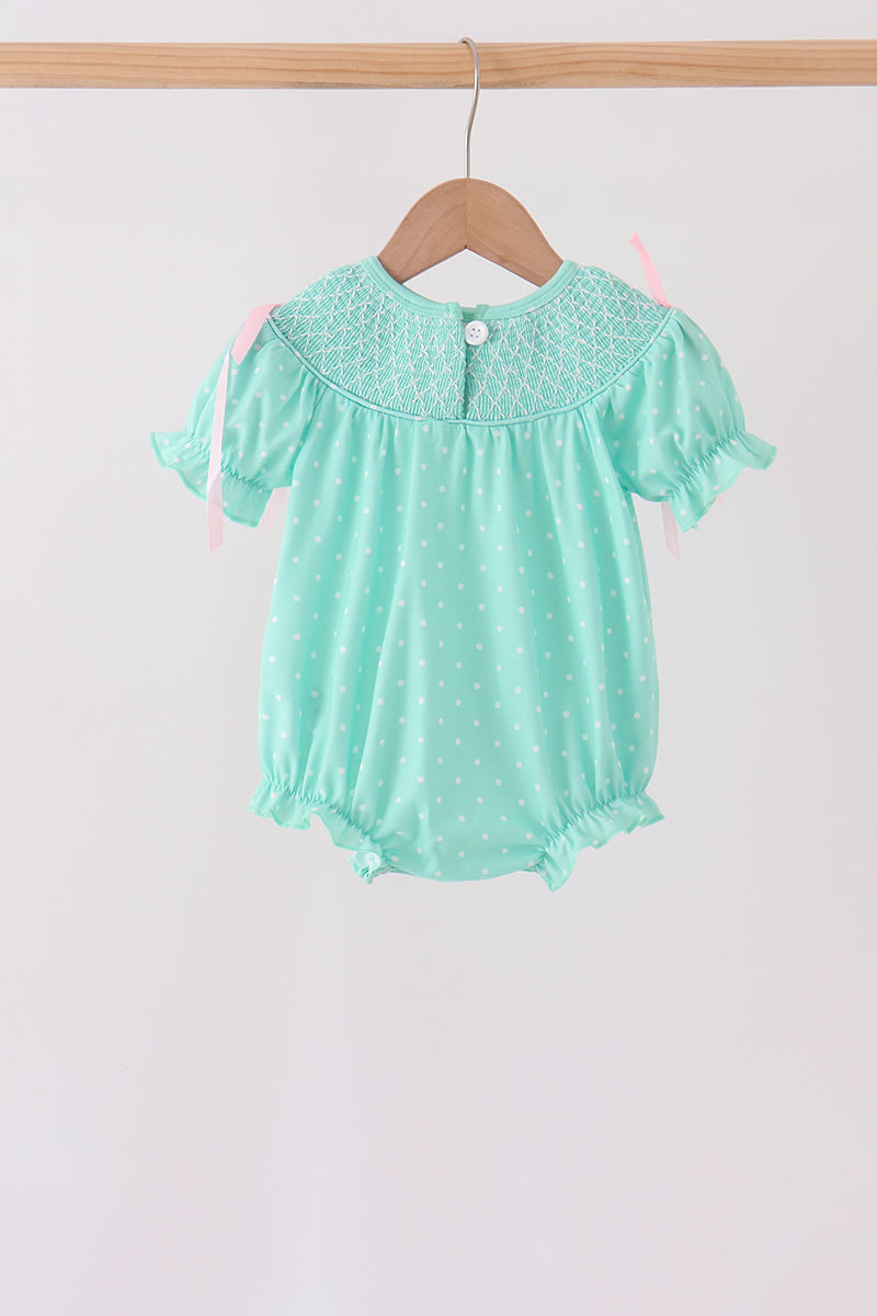 Green Character Smocked Bubble