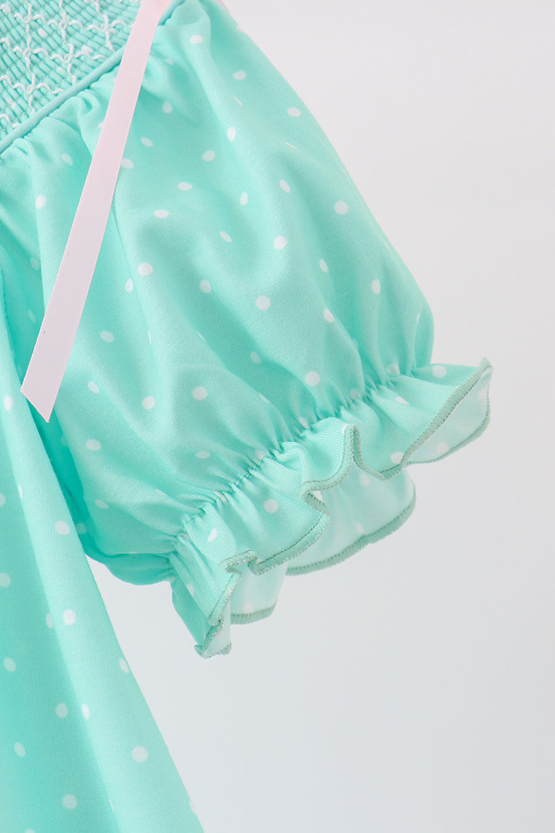 Green Character Smocked Dress