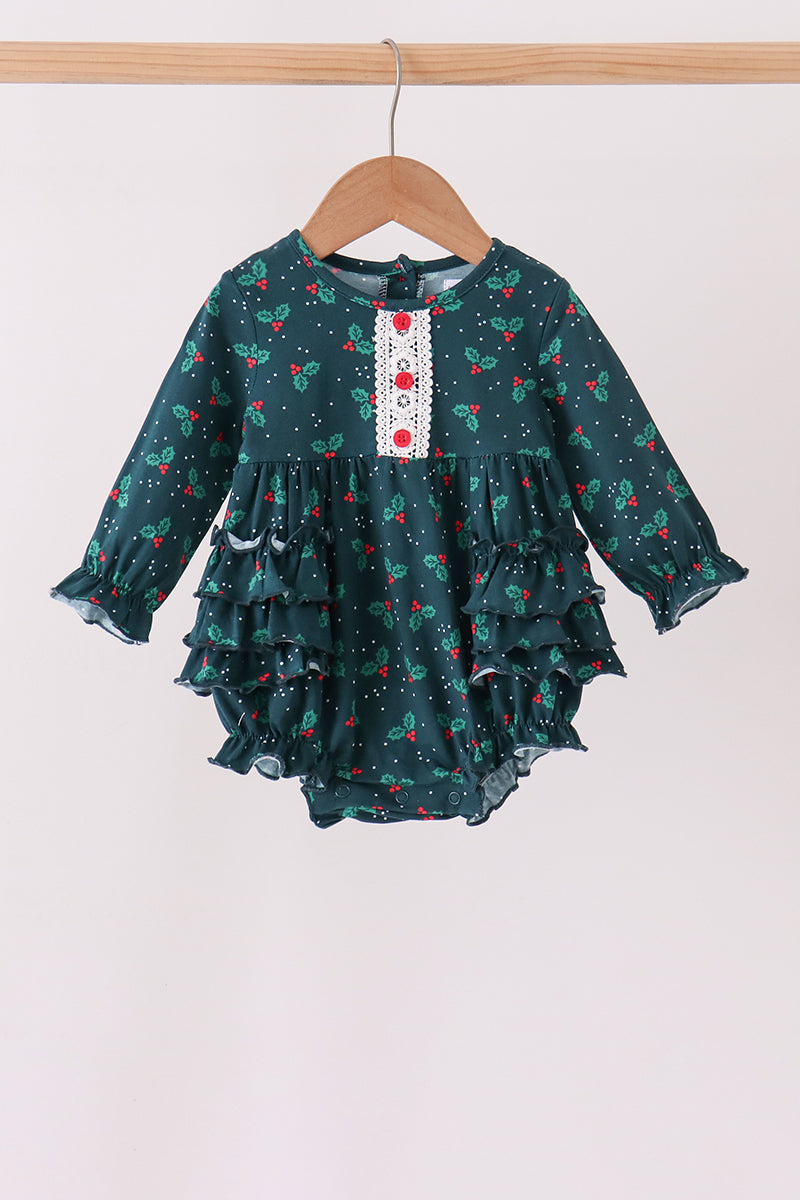 Forest holly lace ruffle bubble