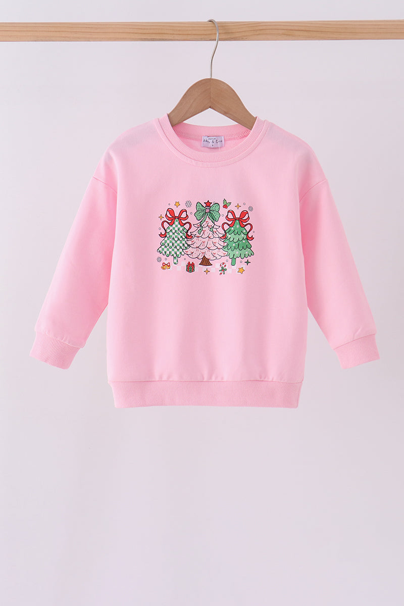 Pink christmas tree sweatshirt