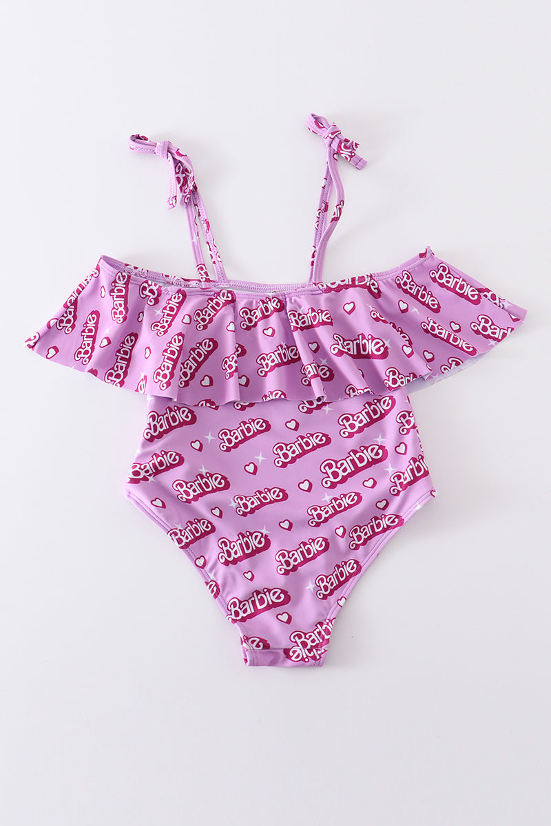 B*a*r*b*i*e* Pink strap girl swimsuit one piece UPF50+